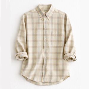 Ermenegildo Zegna Plaid Multi Long Sleeve Button Down Cotton Shirt L Italy